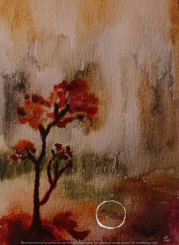 Marina Elisa aquarel herfstboompje