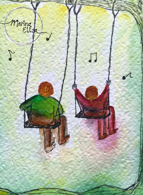 Schommelfeest aquarel