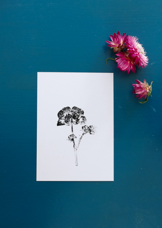 Boterbloem monoprint inkt handgemaakt